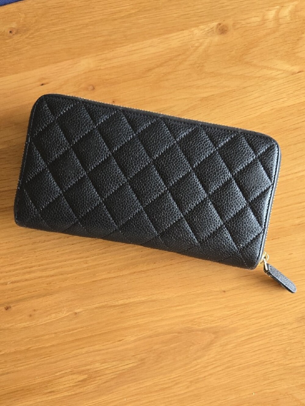 CHANEL Black Caviar Leather Quilted Zip-Around Wallet with CC Logo, GUC - Picture 4 of 9